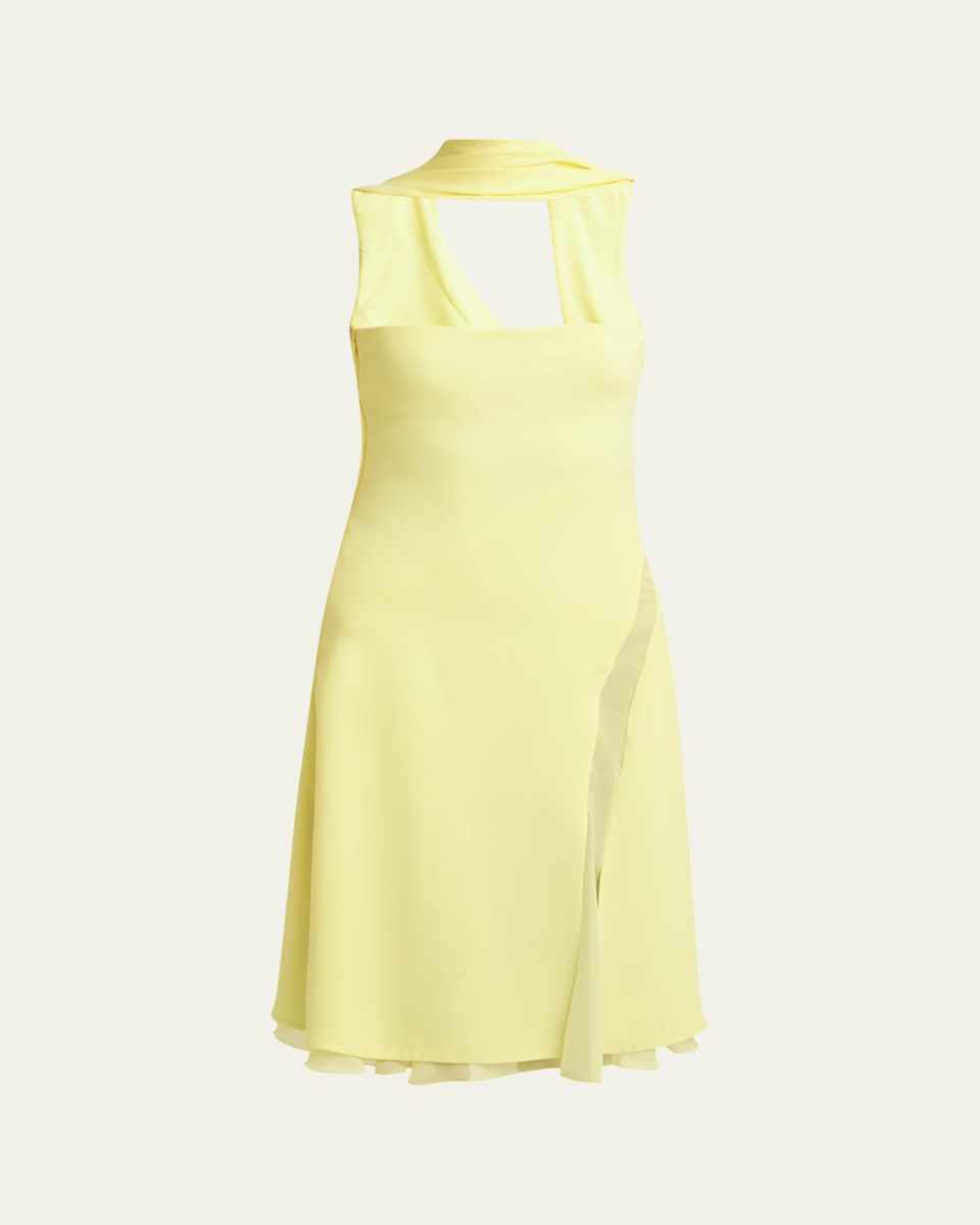 Halter Silk Cady Mini Cocktail Dress